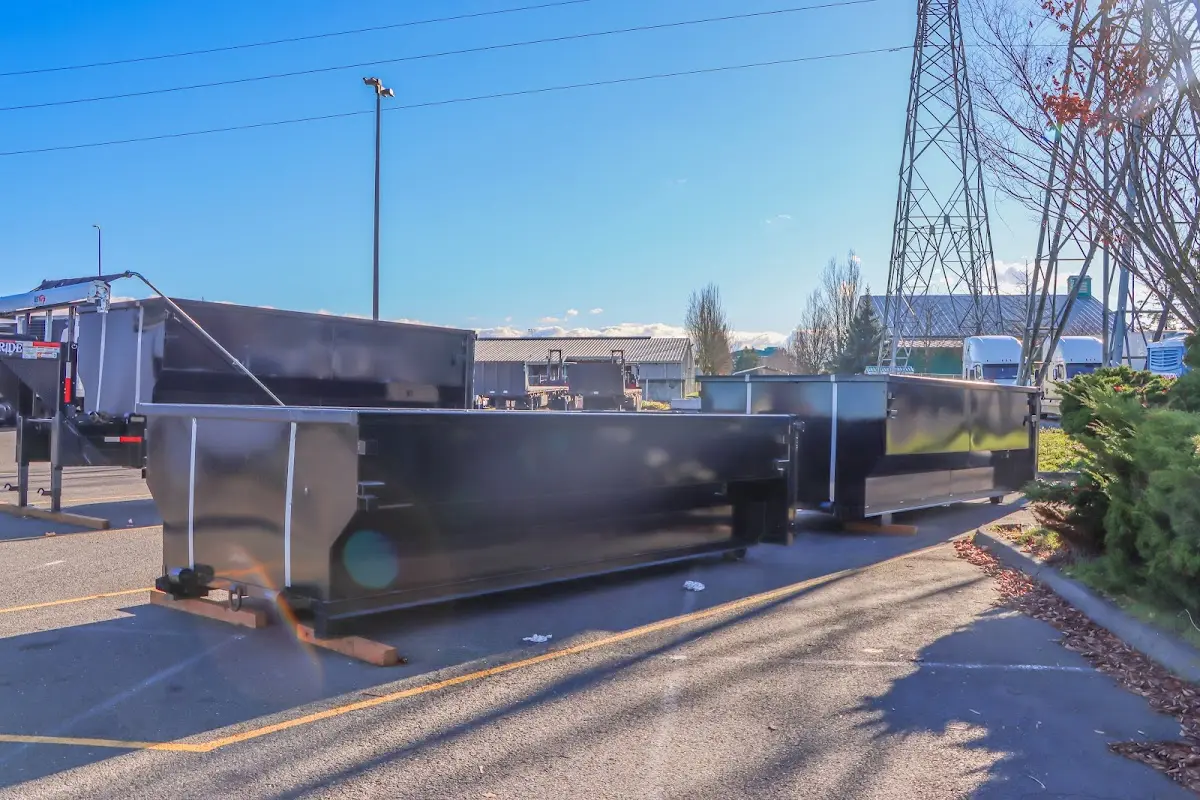 Roll-off dumpster ready for waste disposal at job site for Construction Dumpster Rental in Yoakum